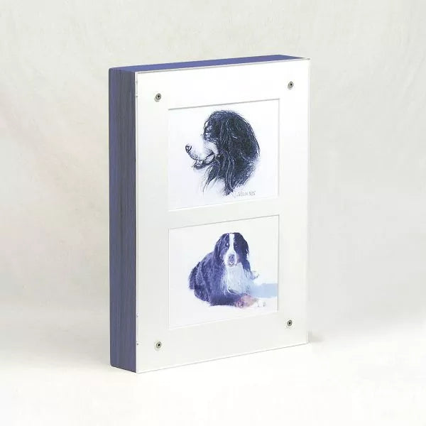 Bilderrahmenurne Passepartout Beispiel blaue Lasur