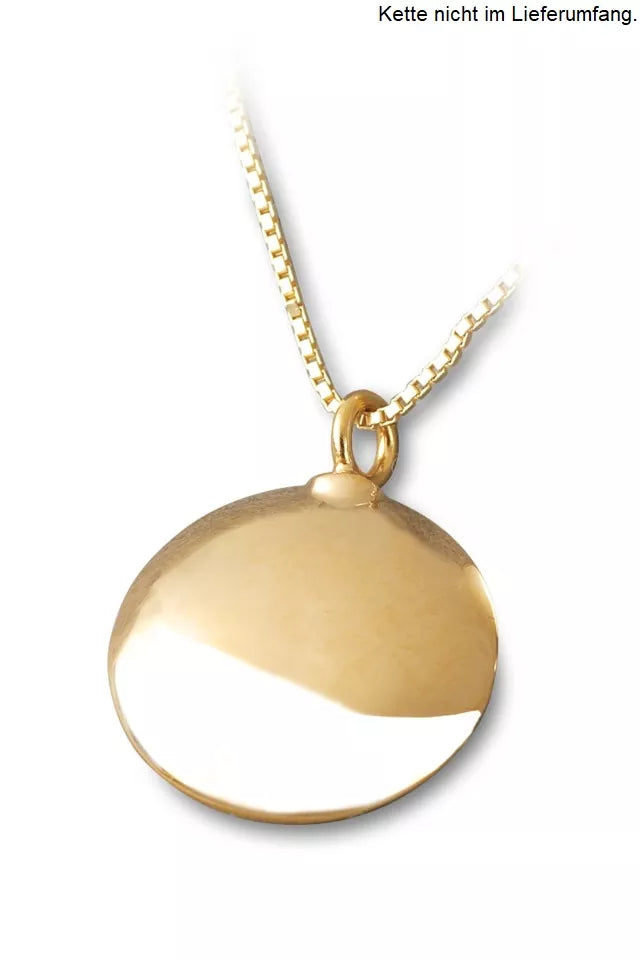Ascheschmuck groß Kreis gold