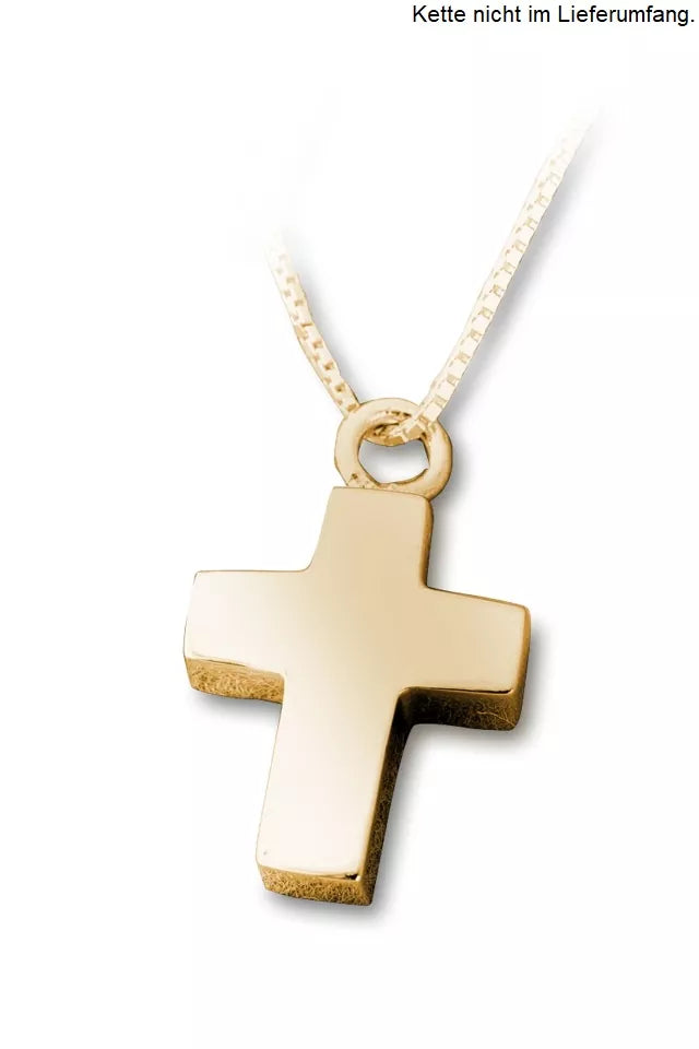 Ascheschmuck groß Kreuz vergoldet