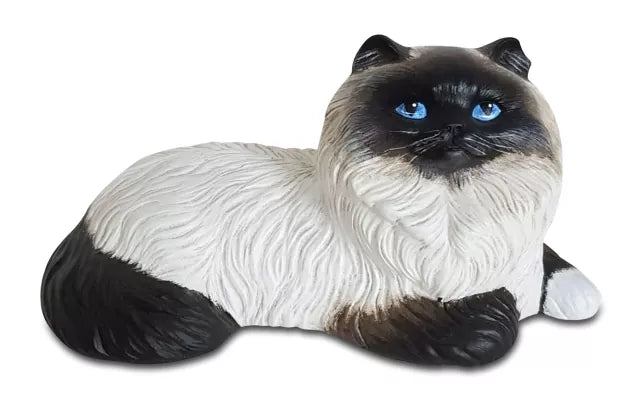 Tierurne Langhaarkatze liegend, Beispiel nach Foto bemalt