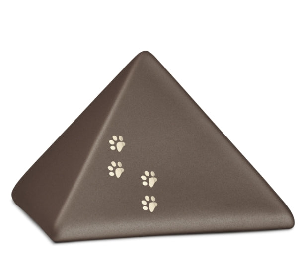 Keramikurne Pyramide Pfotenspur siena