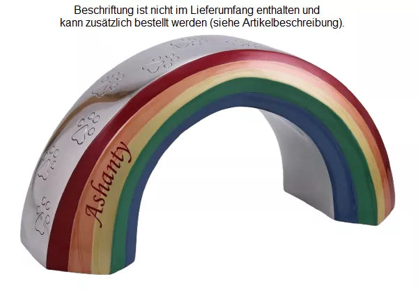 Beispiel einer Folienbeschriftung mit Schriftart Blacky in Sonderfarbe dunkelrot, auf Anfrage, Größe 1,3 Liter