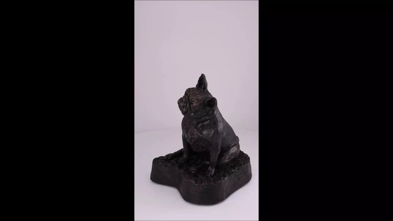 Produktvideo Kunstharzurne französische Bulldogge-Skulptur