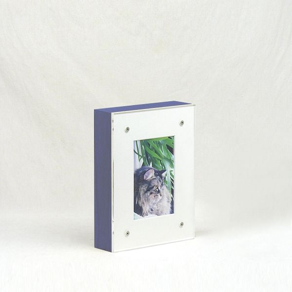 Bilderrahmenurne Holz rechteckig 0,5 Liter blau