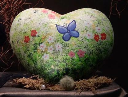 Tierurne Herz Motiv Blumenwiese 1,25 Ltr.