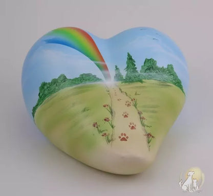 Künstler-Tierurne Herz Regenbogenweg 0,7 Liter