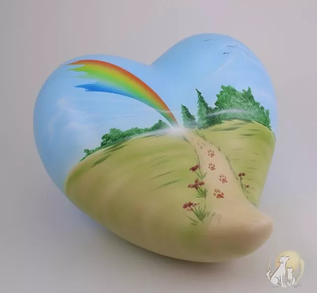 Künstler-Tierurne Herz Regenbogenweg 2.4 Liter