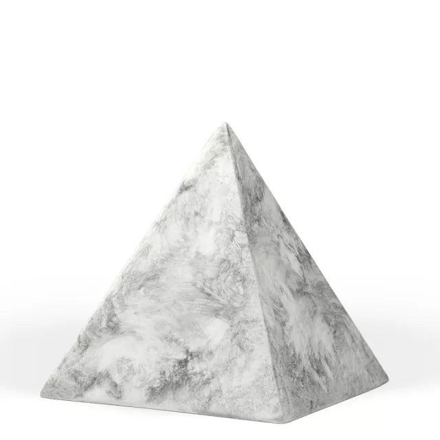 Keramikpyramide marmoriert weiß