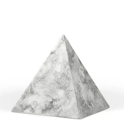 Keramikpyramide marmoriert weiß