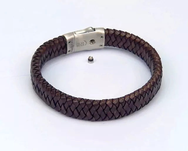 Embrace-Armband breit, dunkelbraun, Öffnung Aschekammer