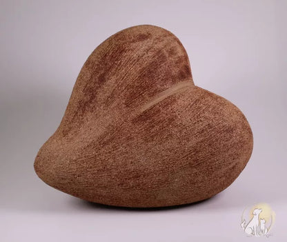 Tierurne Herz holzfarben Ansicht 2 von vorne