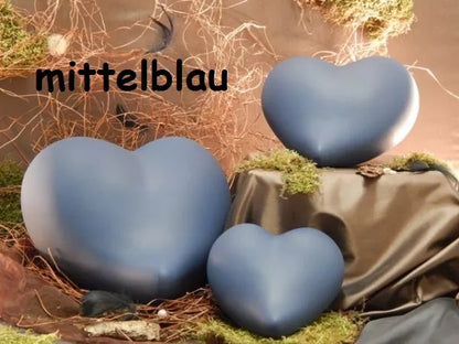 Gesamtübersicht Tierurne Herz aus Keramik, mittelblau