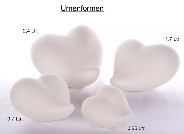 Keramiktierurne Herz Urnenformen naturbelassen zur Weiterverarbeitung
