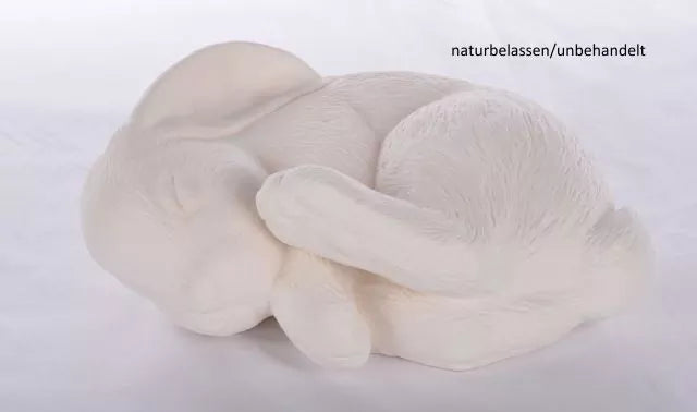 Tierurne Kaninchen schlafend naturbelassen