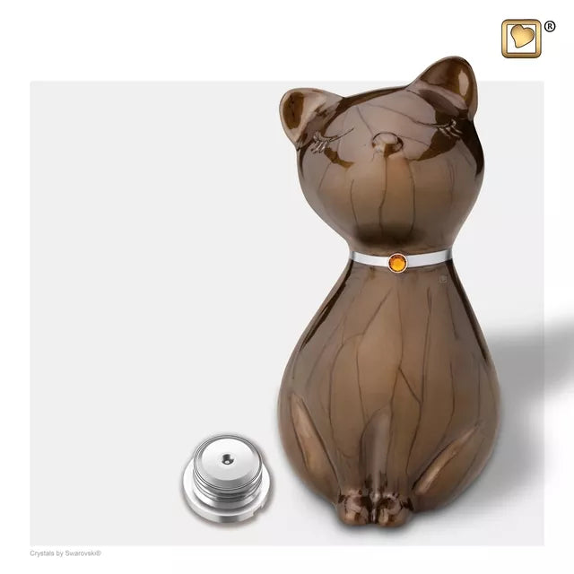 Katzenurne braun mit Verschluss