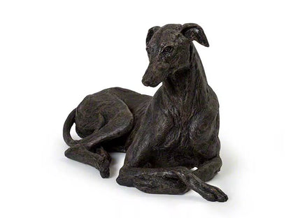 Kunstharzurne Greyhound Windhund, Frontansicht