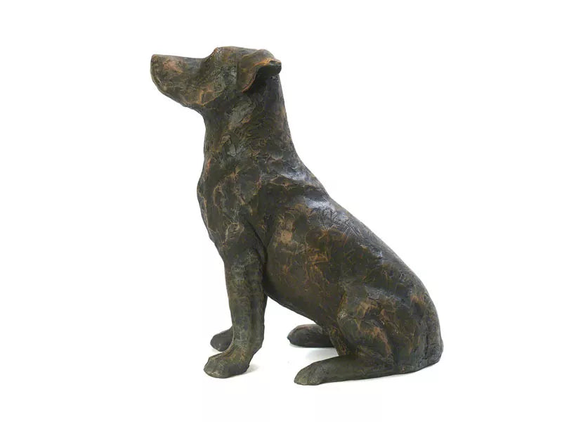 Kunstharzurne Jack Russel 2. Ansicht von der Seite