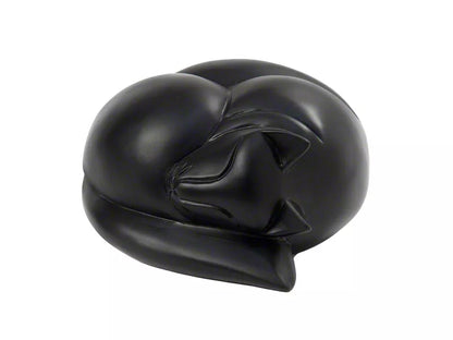 Kunstharzurne schlafende Katze,  Farbe schwarz