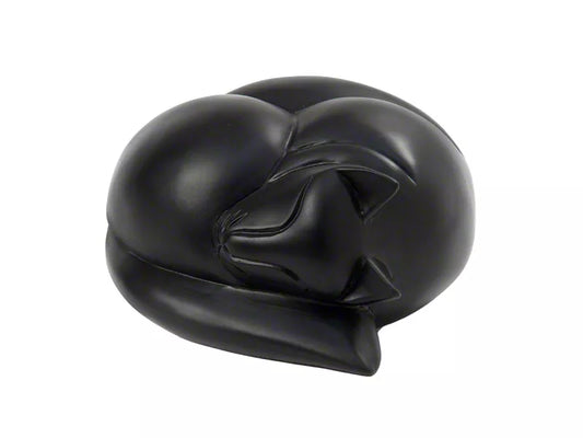 Kunstharzurne schlafende Katze,  Farbe schwarz