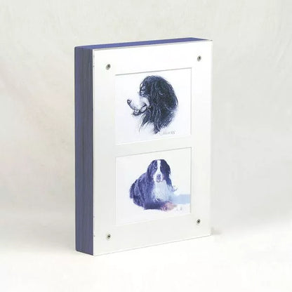 Bilderrahmenurne Passepartout Beispiel blaue Lasur