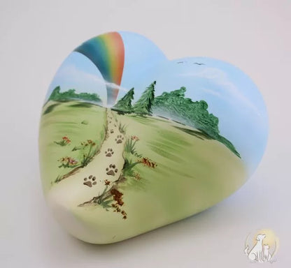 Herzurne bemalt Regenbogenweg 0,7 Liter
