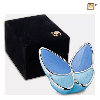 Tierurne Schmetterling blau 0,05 Ltr. mit Schatulle