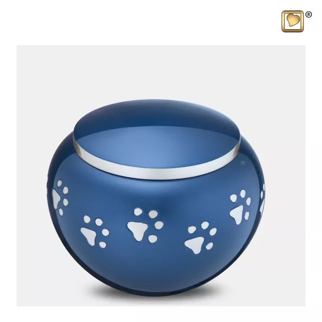 Tierurne Tatzen 0,75 Liter blau
