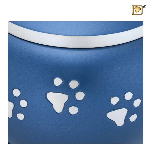 Tierurne Tatzen 1,3 Liter blau Detailansicht