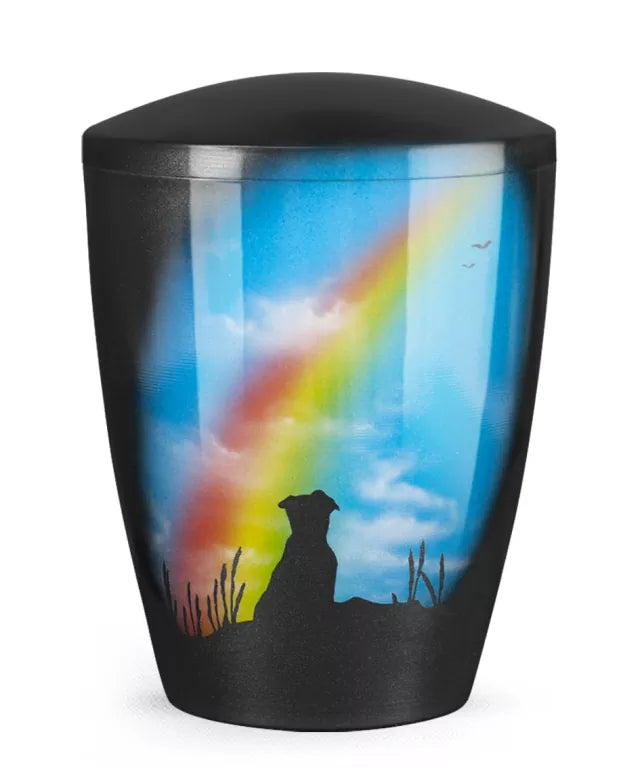 Tierurne Airbrush Hund Regenbogen