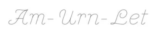 Schriftart für Diamantgravur Ascheschmuckanhänger