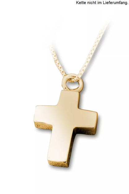 Ascheschmuck groß Kreuz vergoldet