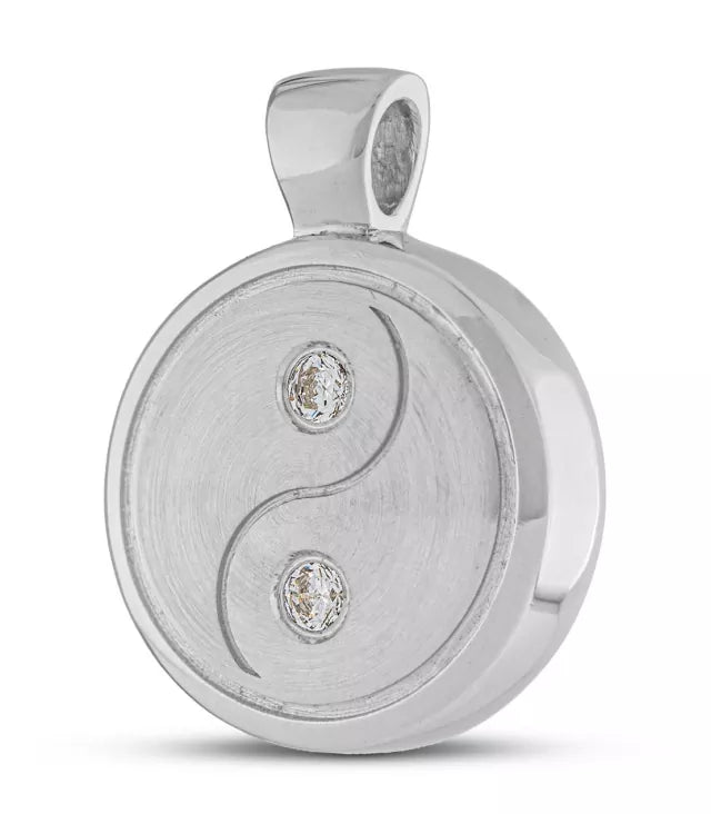 Ascheanhänger Yin Yang 925er Silber mit Zirkonia-Steine
