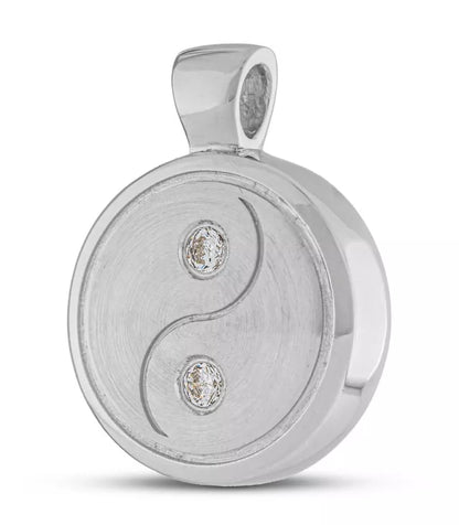 Ascheanhänger Yin Yang 925er Silber mit Zirkonia-Steine