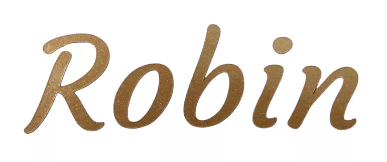 Beispiel Folienbeschriftung Name goldfarben, Schrift Courgette