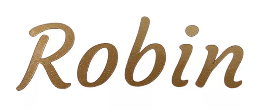 Beispiel Folienbeschriftung Name goldfarben, Schrift Courgette