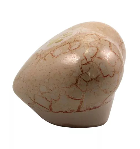 Design-Herzurne in creme Seitenansicht 0,5 Liter