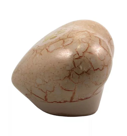 Design-Herzurne in creme Seitenansicht 0,5 Liter