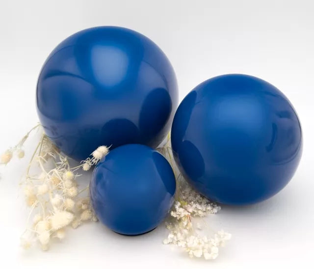 Tierurne Kugel aus Edelstahl in blau glänzend pulverbeschichtet, alle Größen