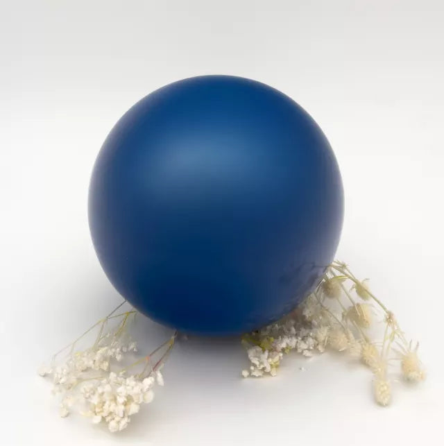 Tierurne Kugel aus Edelstahl in blau glänzend pulverbeschichtet