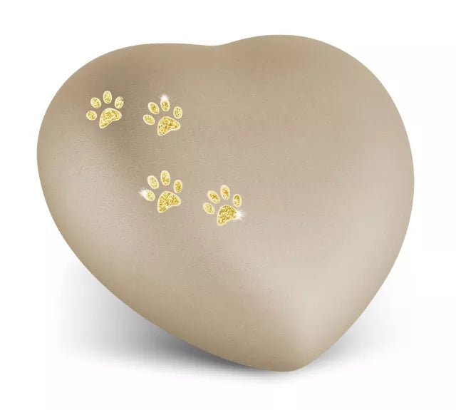 Edition Herz Farbe champagner, Motiv Sparkling Star Pfotenspur goldfarben