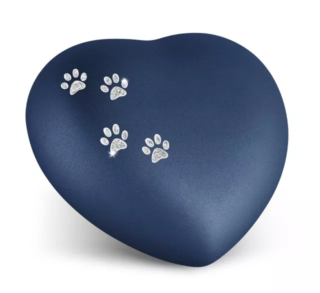 Edition Herz Farbe navy , Motiv Sparkling Star Pfotenspur silberfarben