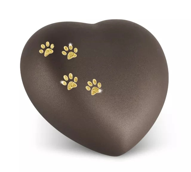 Edition Herz Farbe siena, Motiv Sparkling Star Pfotenspur goldfarben