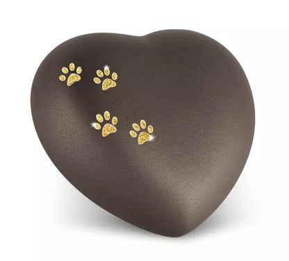 Edition Herz Farbe siena, Motiv Sparkling Star Pfotenspur goldfarben