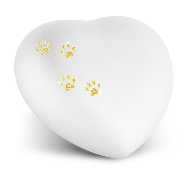 Edition Herz Farbe weiß, Sparkling Star Pfotenspur goldfarben