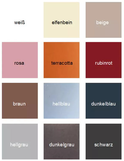 Farbübersicht unifarben bemalt