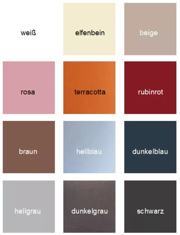 Farbübersicht unifarben bemalt