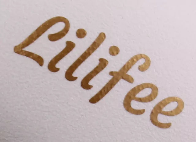 Folienbeschriftung goldfarben Detailansicht