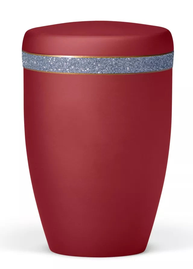 Tierurne Glitzer-Dekorband weinrot