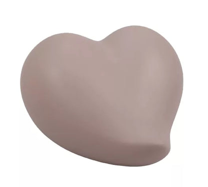 Keramiktierurne Herz in beige 0,7 Liter