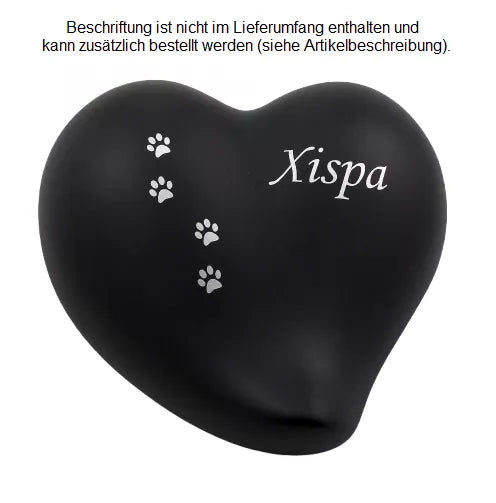Beispiel einer Folienbeschriftung mit Name und Pfotenspur